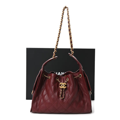 Chanel Caviar Quilted Small Chanel 25 Handbag Burgundy 11 of 11