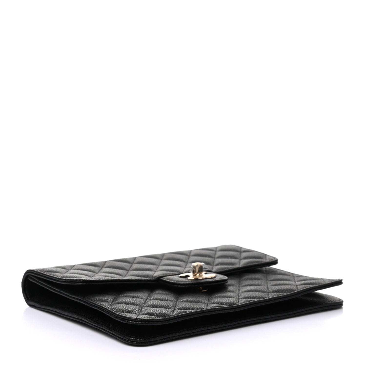 Chanel Caviar Quilted Square Flap Clutch Black 4 of 7