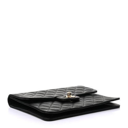 Chanel Caviar Quilted Square Flap Clutch Black 4 of 7
