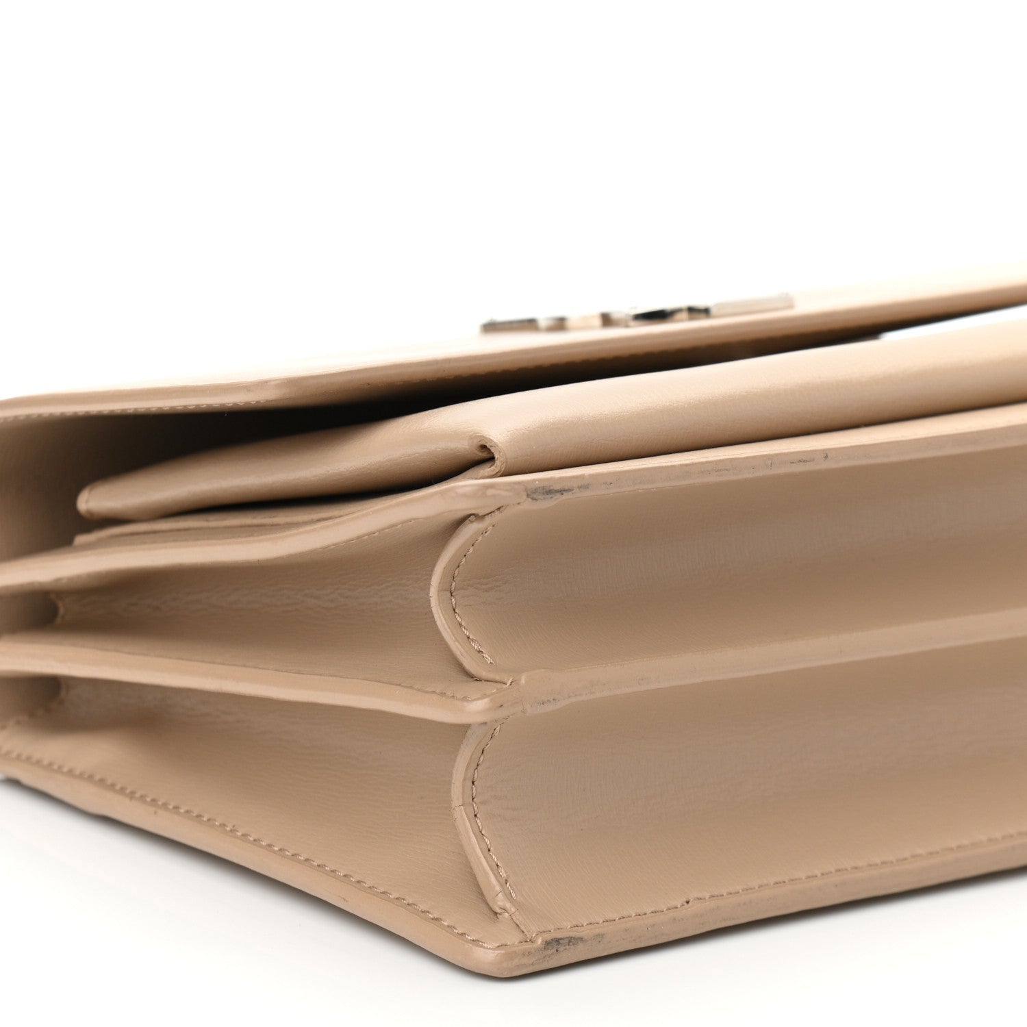 Saint Laurent Calfskin Medium Monogram Sunset Dark Beige 9 of 10