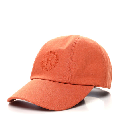 Hermes Cotton Davis H Primavera Hat 58 Orange 1 of 9