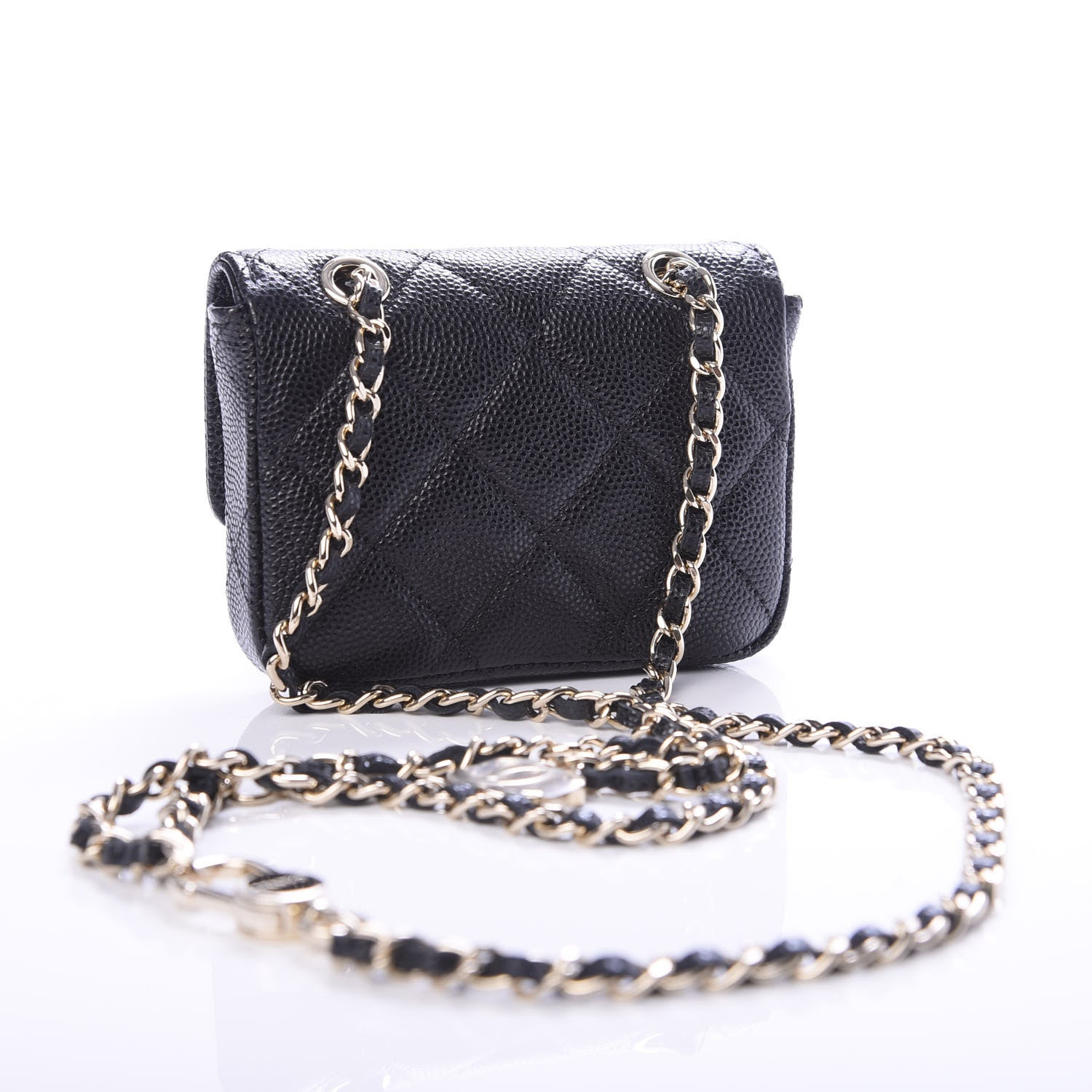 Chanel Caviar Quilted Mini Chain Belt Bag Black 3 of 8