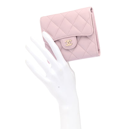 Chanel Caviar Quilted Compact Flap Wallet Light Pink 2 of 8