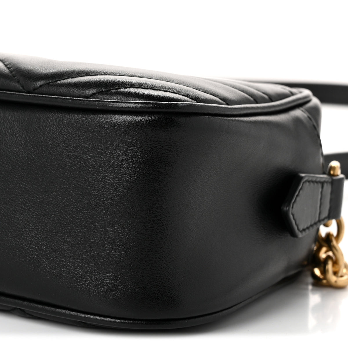 Calfskin Matelasse Small GG Marmont Chain Shoulder Bag Black
