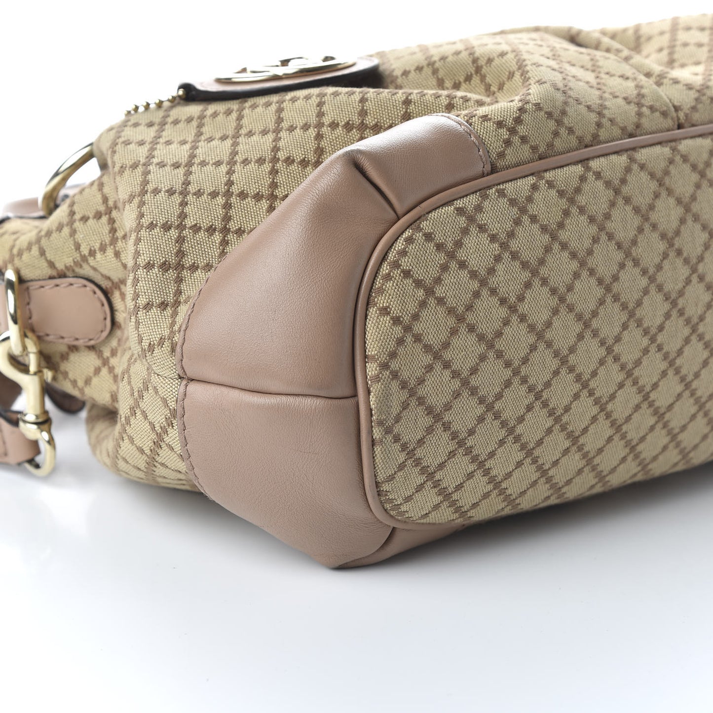 Diamante Medium Sukey Top Handle Bag Beige Pink