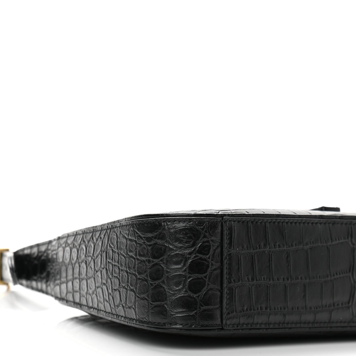 Calfskin Crocodile Embossed Le 5 A 7 Hobo Black