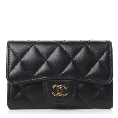 Chanel Lambskin Quilted Flap Card Holder Black 1 of 10