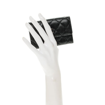 Chanel Caviar Quilted Flap Card Holder Black 2 of 8
