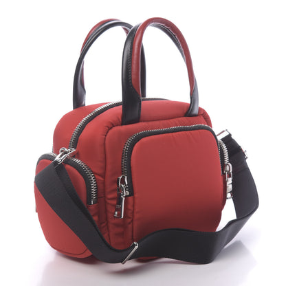 Prada Tessuto Nylon Pocket Top Handle Cargo Bag Rosso Black 3 of 9