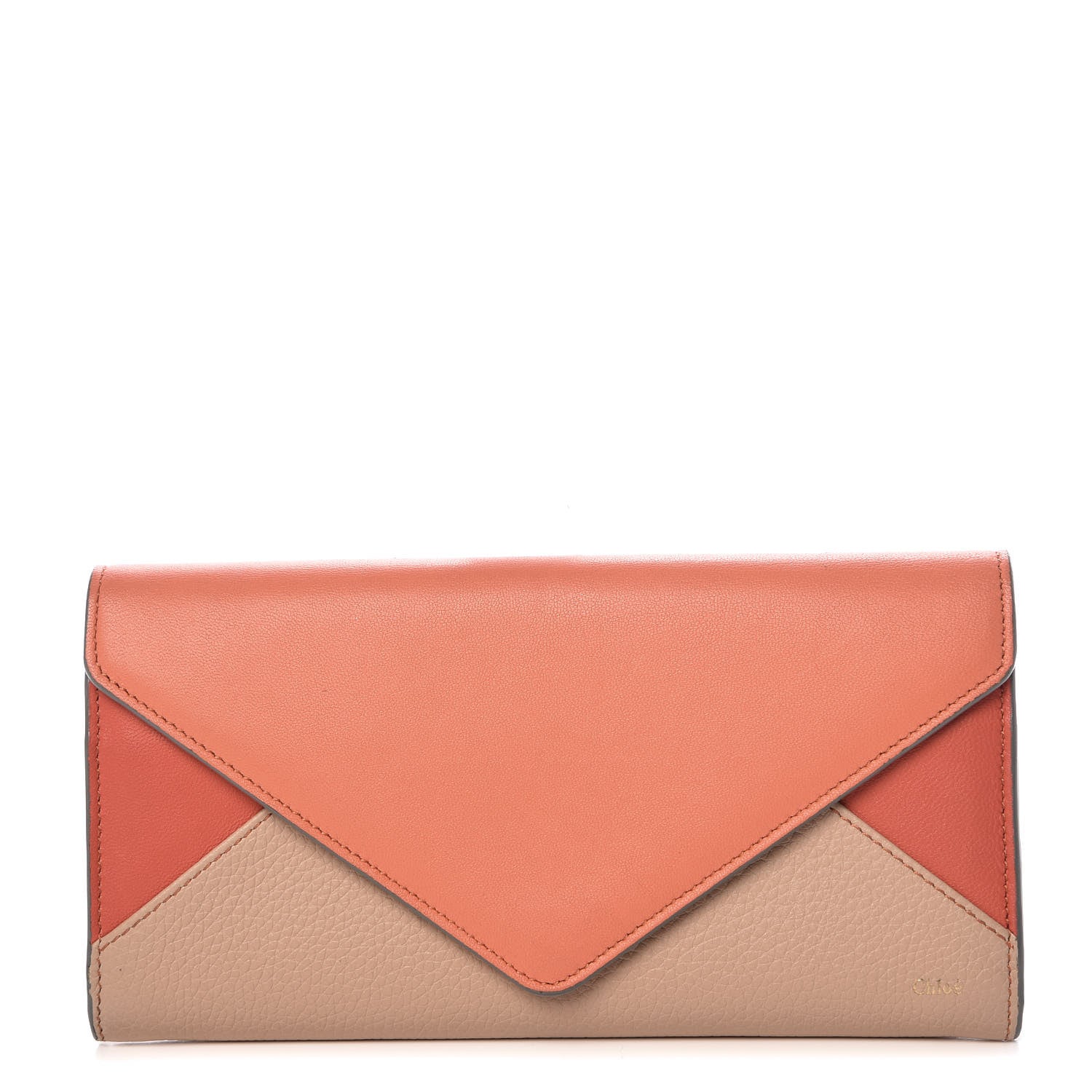 Chloe Calfskin Flap Long Wallet Orange Fizz 1 of 9