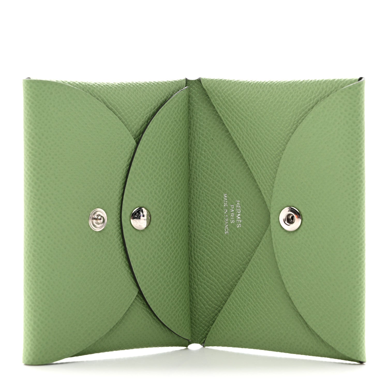 Hermes Epsom Calvi Duo Card Case Vert Criquet 5 of 7