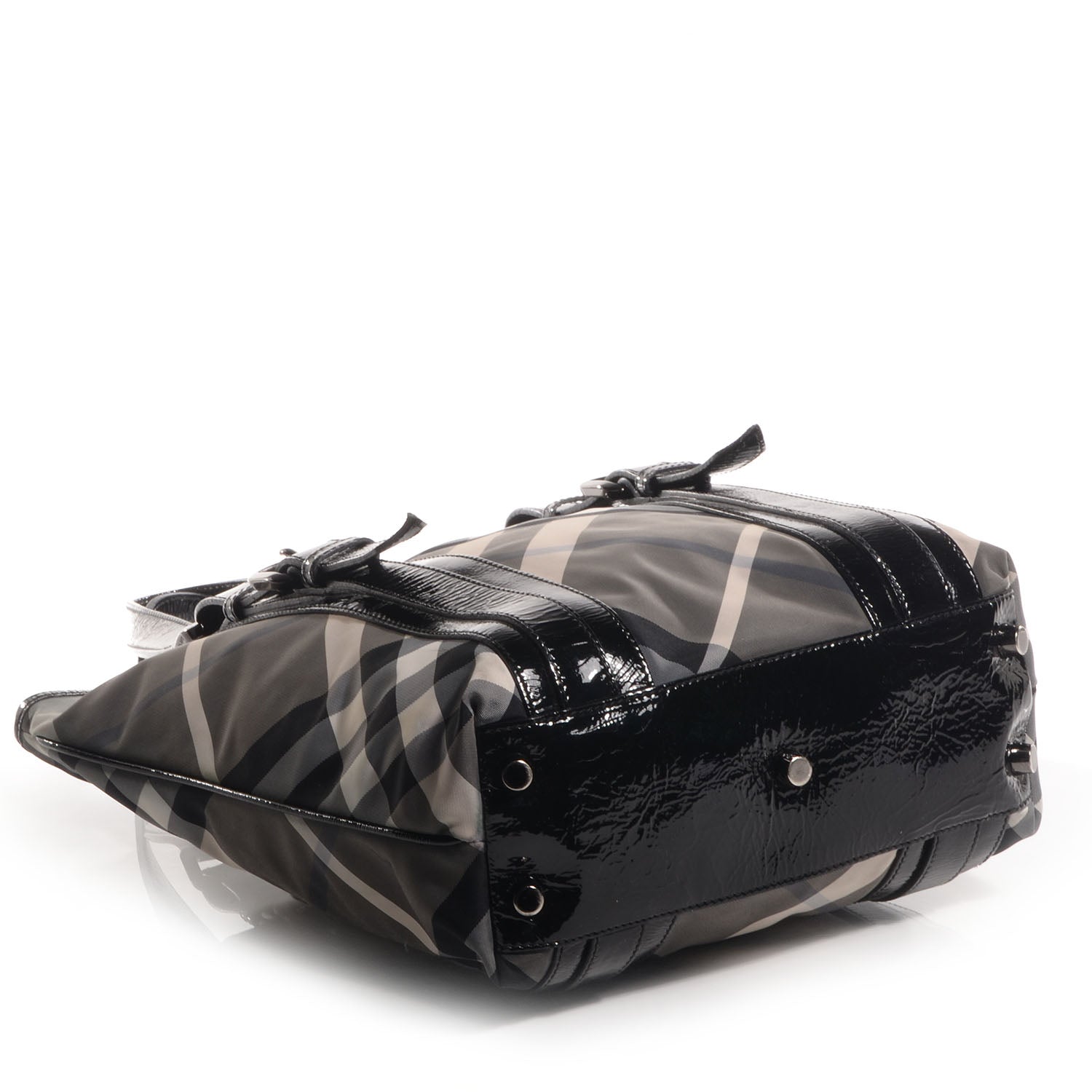 Burberry Nylon Beat Check Medium Victoria Tote Black 4 of 10