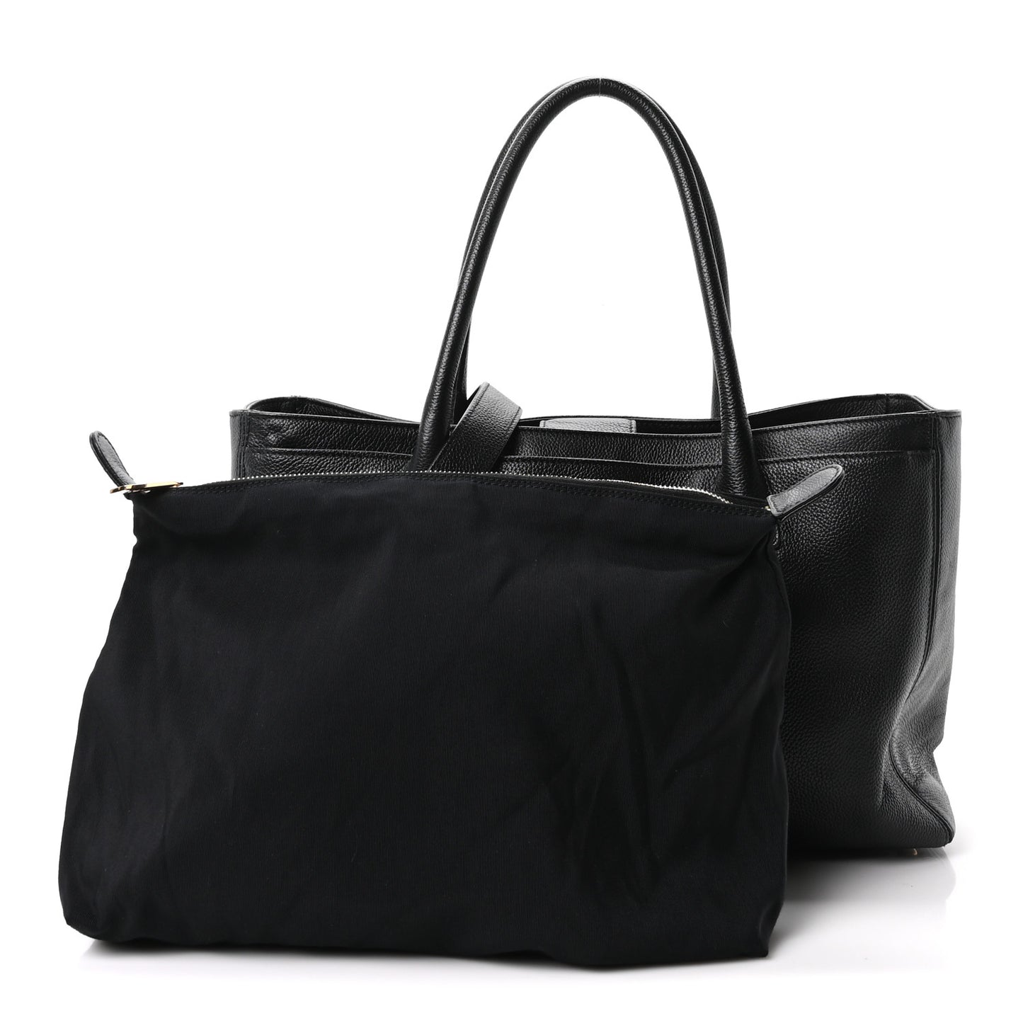 Calfskin Cerf Executive Shopper Tote Black
