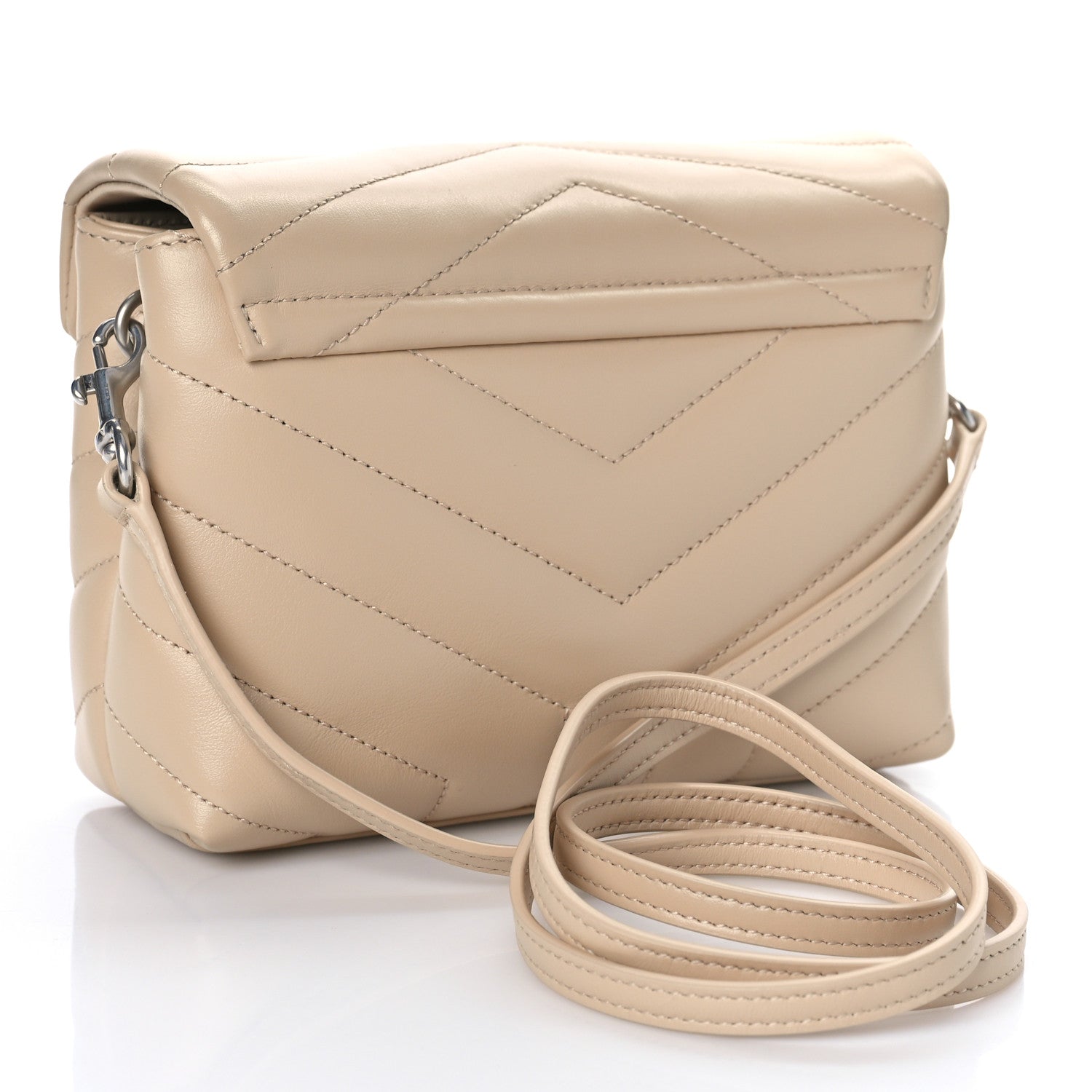 Saint Laurent Calfskin Y Quilted Monogram Toy Loulou Crossbody Bag Nude Powder 2 of 8
