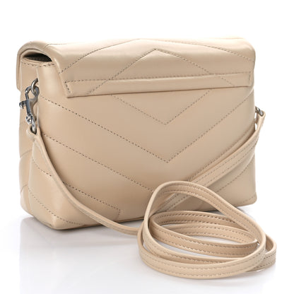 Saint Laurent Calfskin Y Quilted Monogram Toy Loulou Crossbody Bag Nude Powder 2 of 8