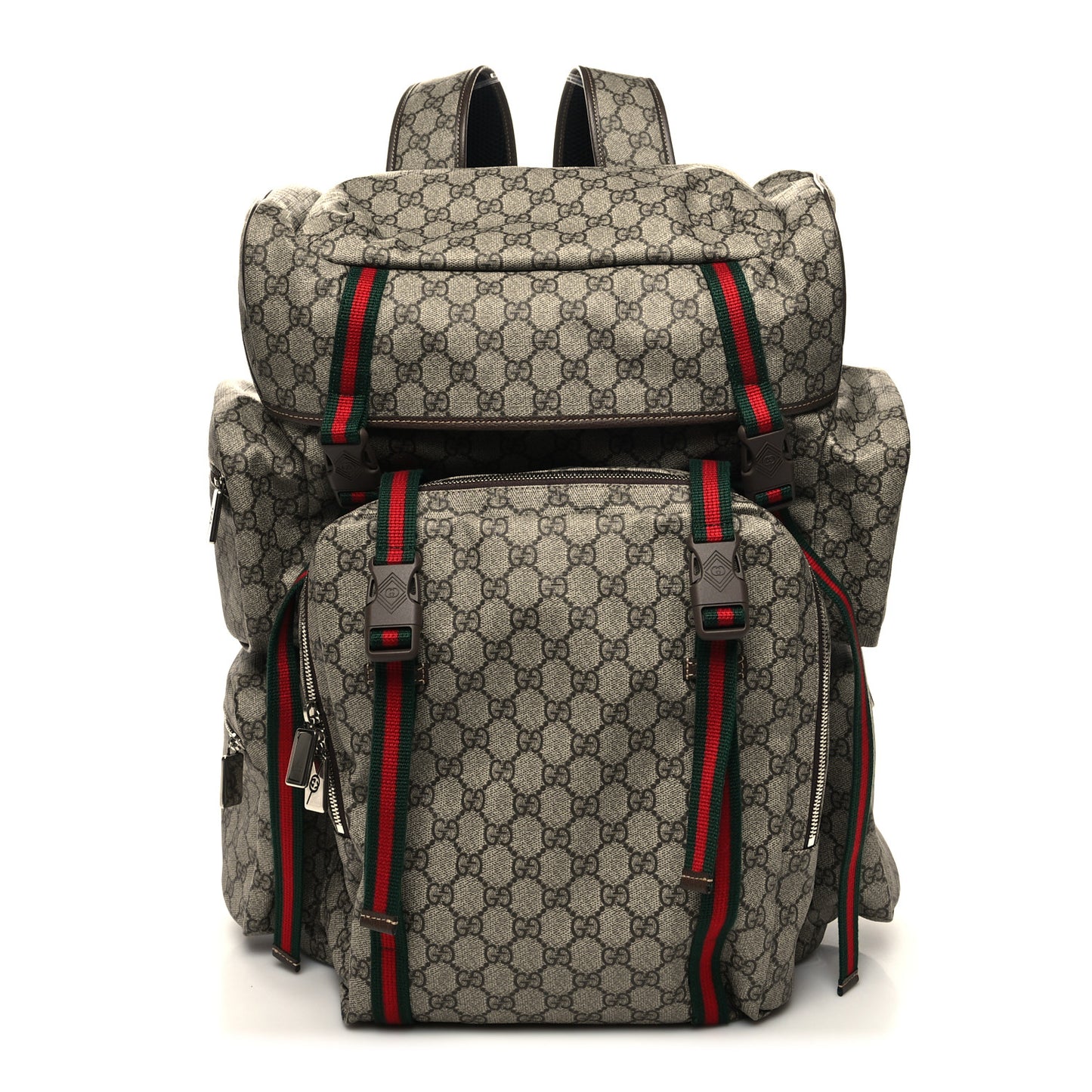 GG Supreme Monogram Web Backpack Beige Ebony