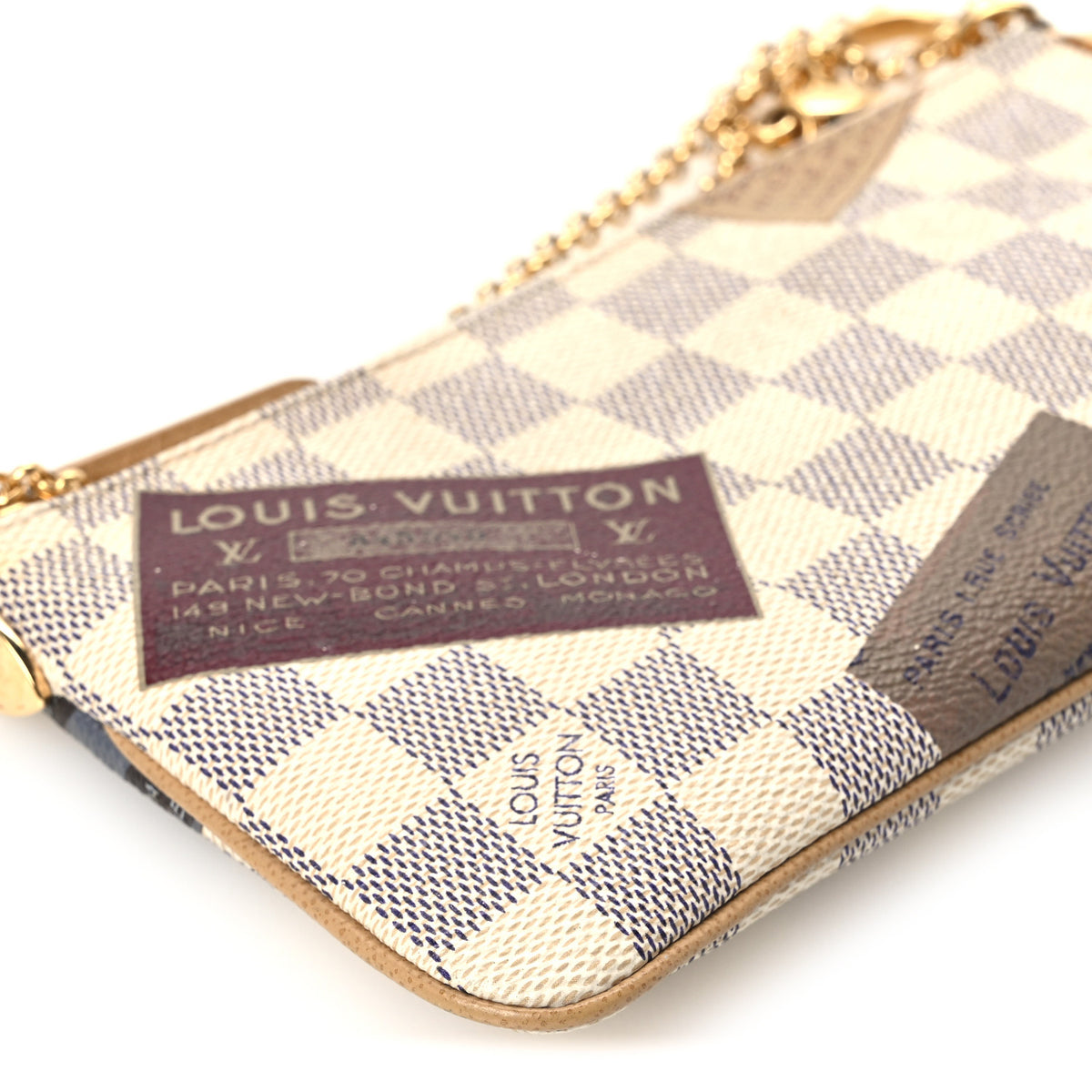 Damier Azur Trunks Labels Pochette Milla MM