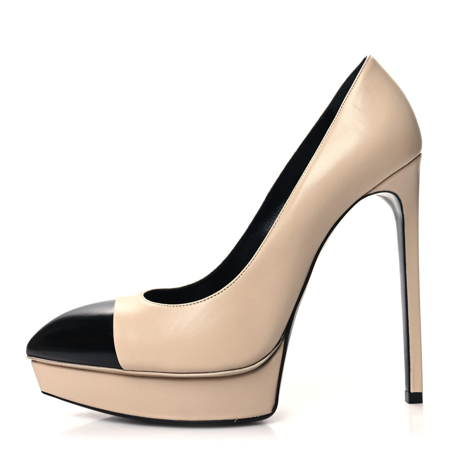 Calfskin Cap Toe Janis 105 Platform Pumps 39 Powder