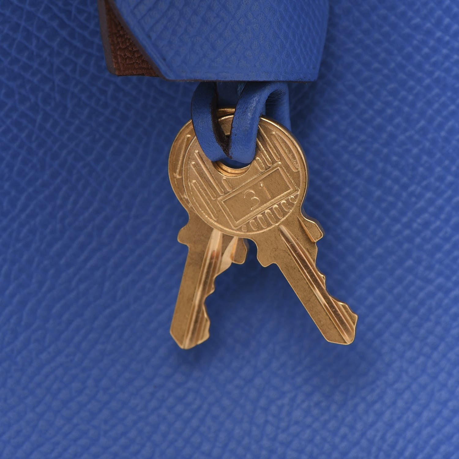 Hermes Epsom Horseshoe Birkin 35 Bleu Izmir Gold 29 of 31