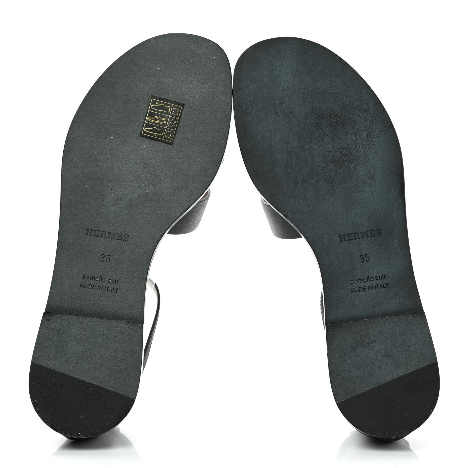 Hermes Calfskin Santorini Sandals 35 Black 5 of 9