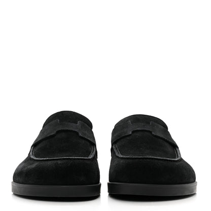 Hermes Suede Calfskin Go Mules 40.5 Black 2 of 8