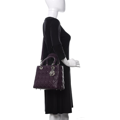 Christian Dior Lambskin Cannage Medium Lady Dior Purple 2 of 10