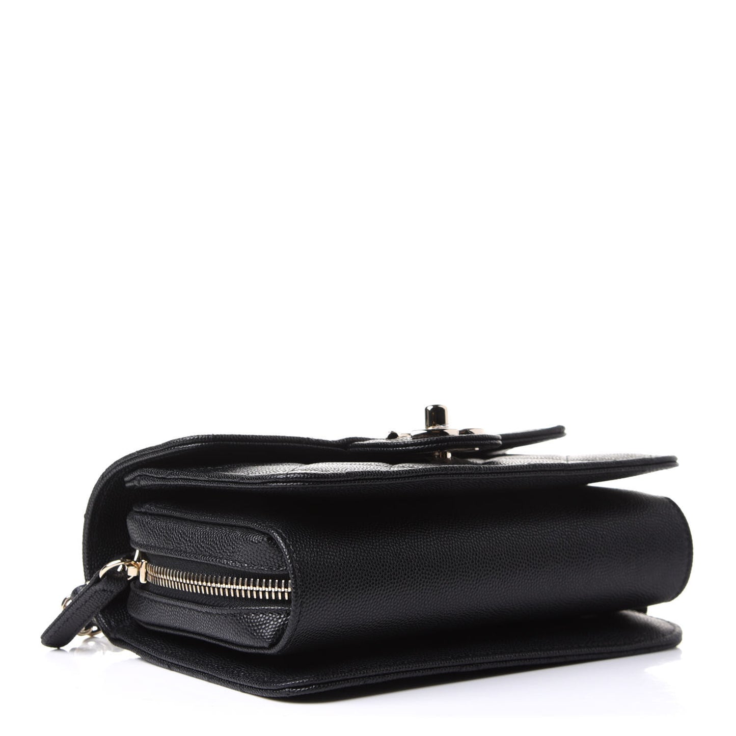 Caviar Quilted Like A Wallet Flap Black