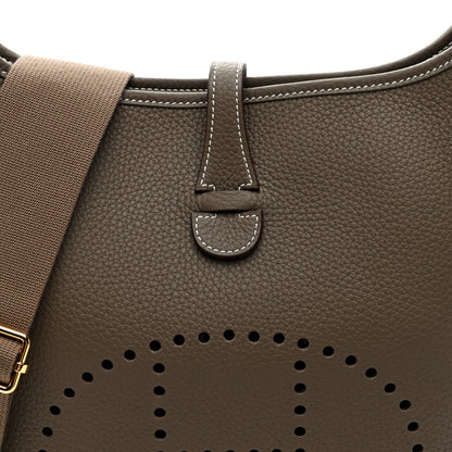 Hermes Taurillon Clemence EVELYNE III PM Etoupe 8 of 11