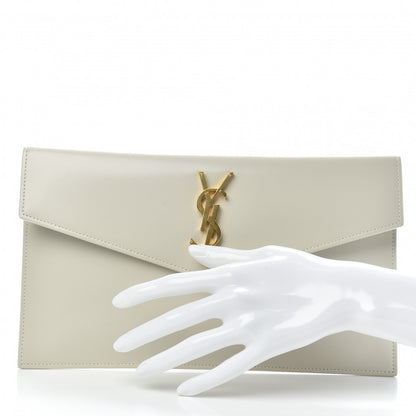 Saint Laurent Smooth Shiny Calfskin Uptown Pouch Crema Soft 2 of 9