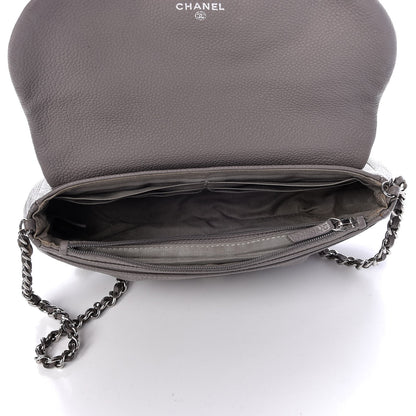 Chanel Caviar Half Moon Wallet On Chain WOC Light Grey 5 of 14