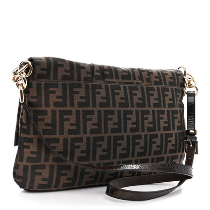 Fendi Zucca Patent Large Mia Shoulder Flap Tobacco 3 of 10