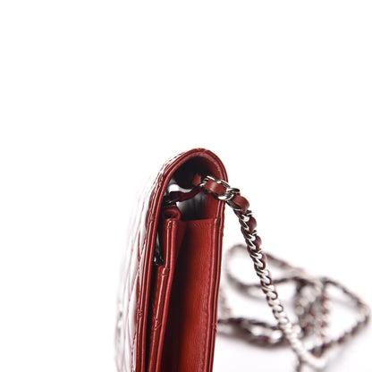 Chanel Patent Quilted Brilliant Wallet On Chain WOC Red 13 of 13