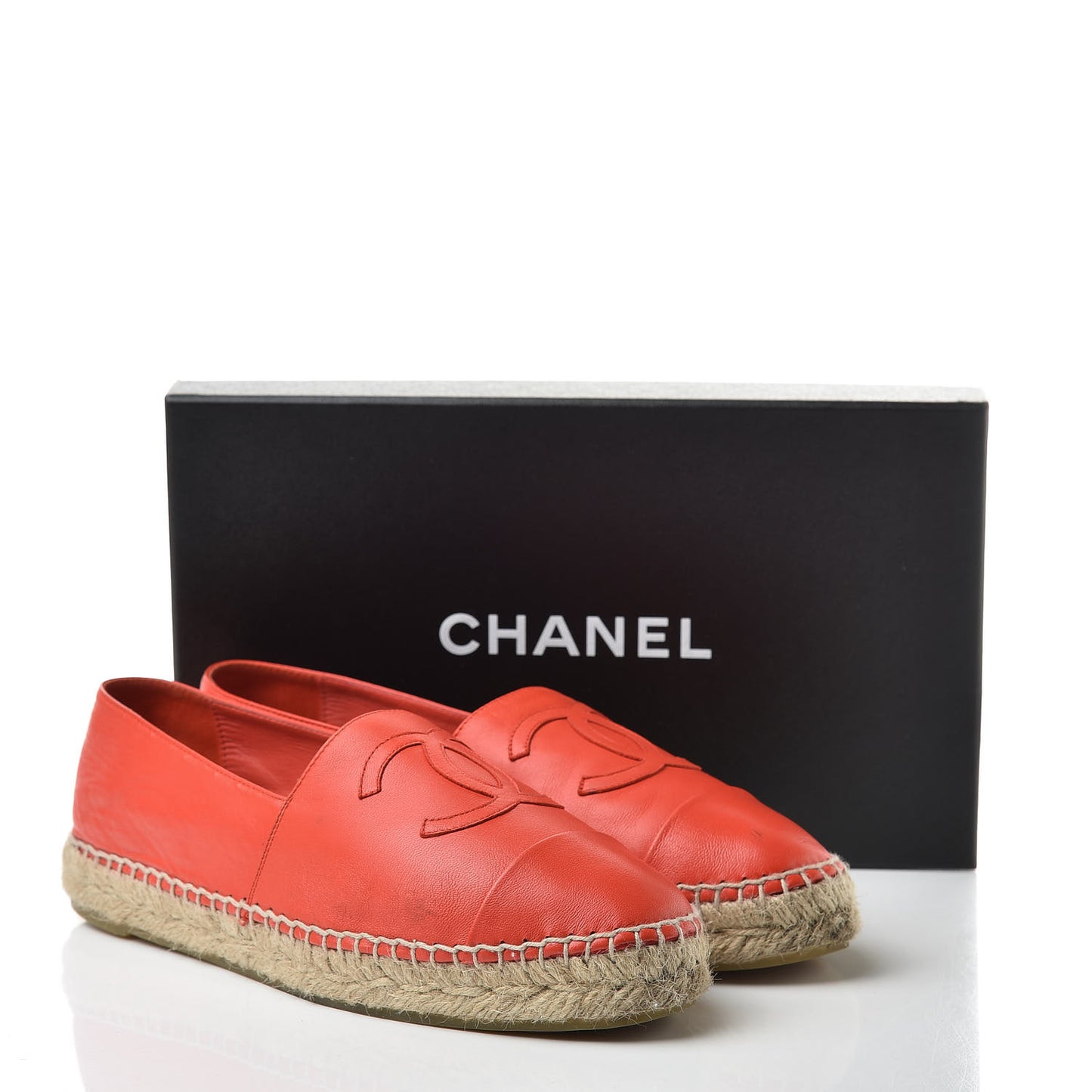 Lambskin CC Espadrilles 40 Red