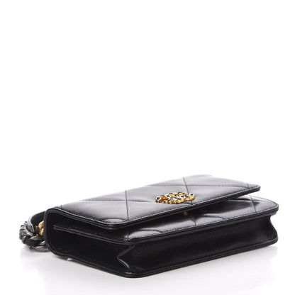 Chanel Goatskin Quilted 19 Wallet On Chain WOC Black 4 of 12