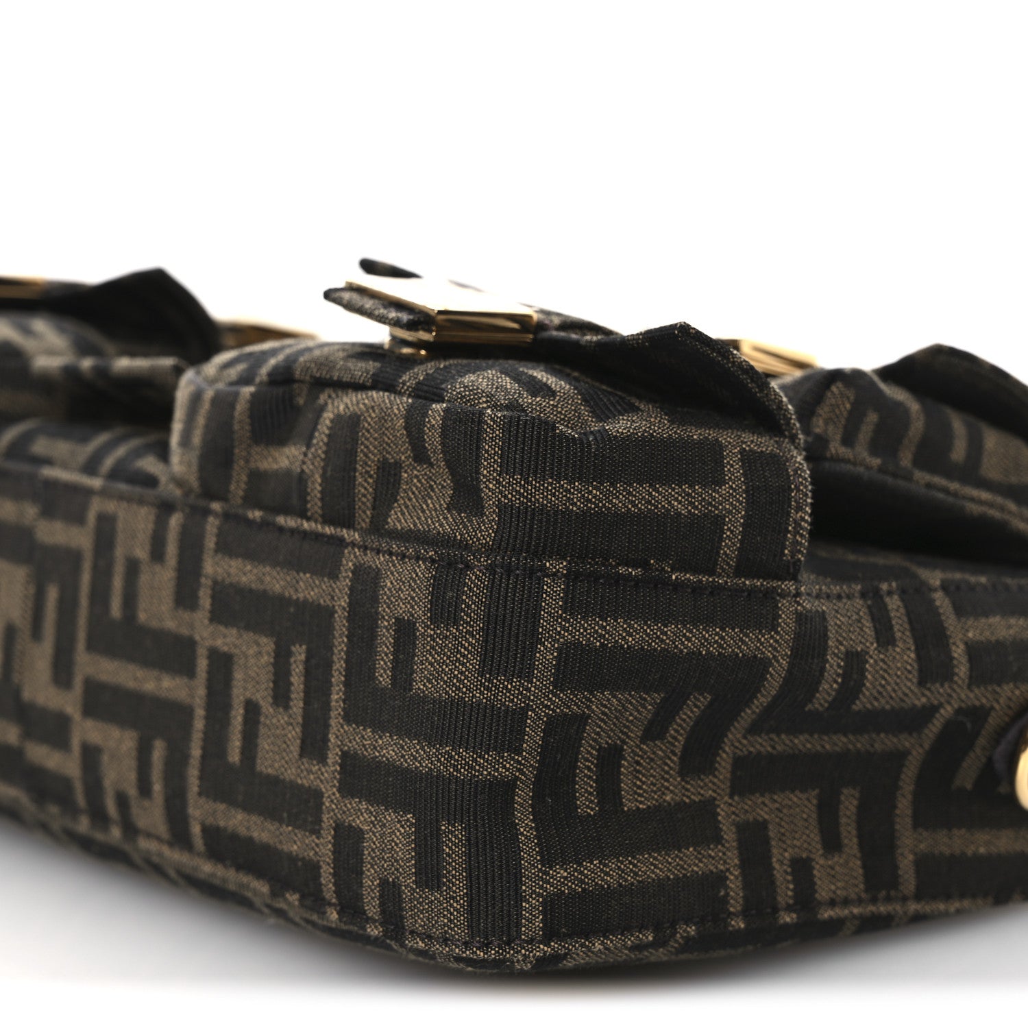 Fendi Fabric Jacquard FF 1974 Multipocket Baguette Tobacco Moro
