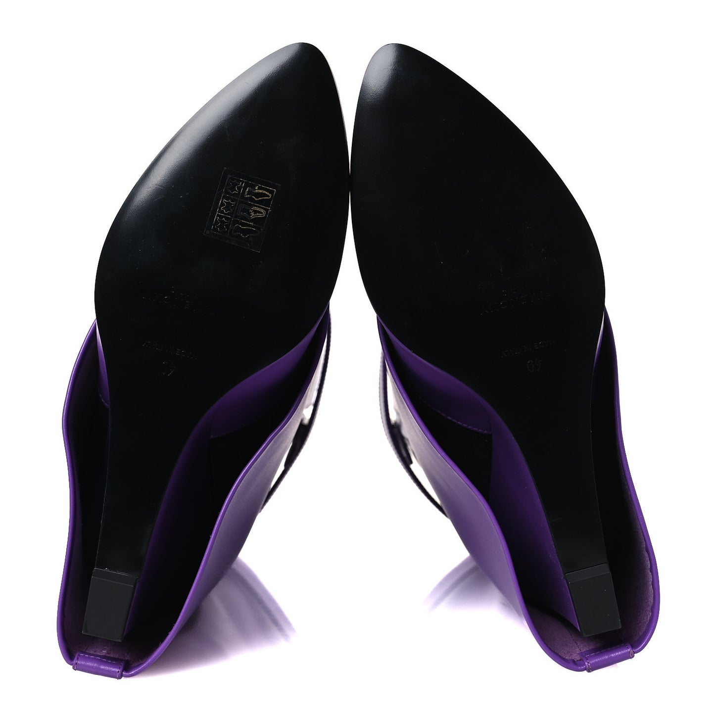 Calfskin Shark Lock Ankle Boots 40 Ultraviolet