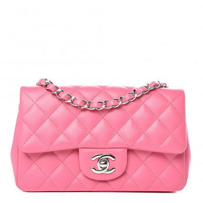 Chanel Lambskin Quilted Mini Rectangular Flap Pink 1 of 12