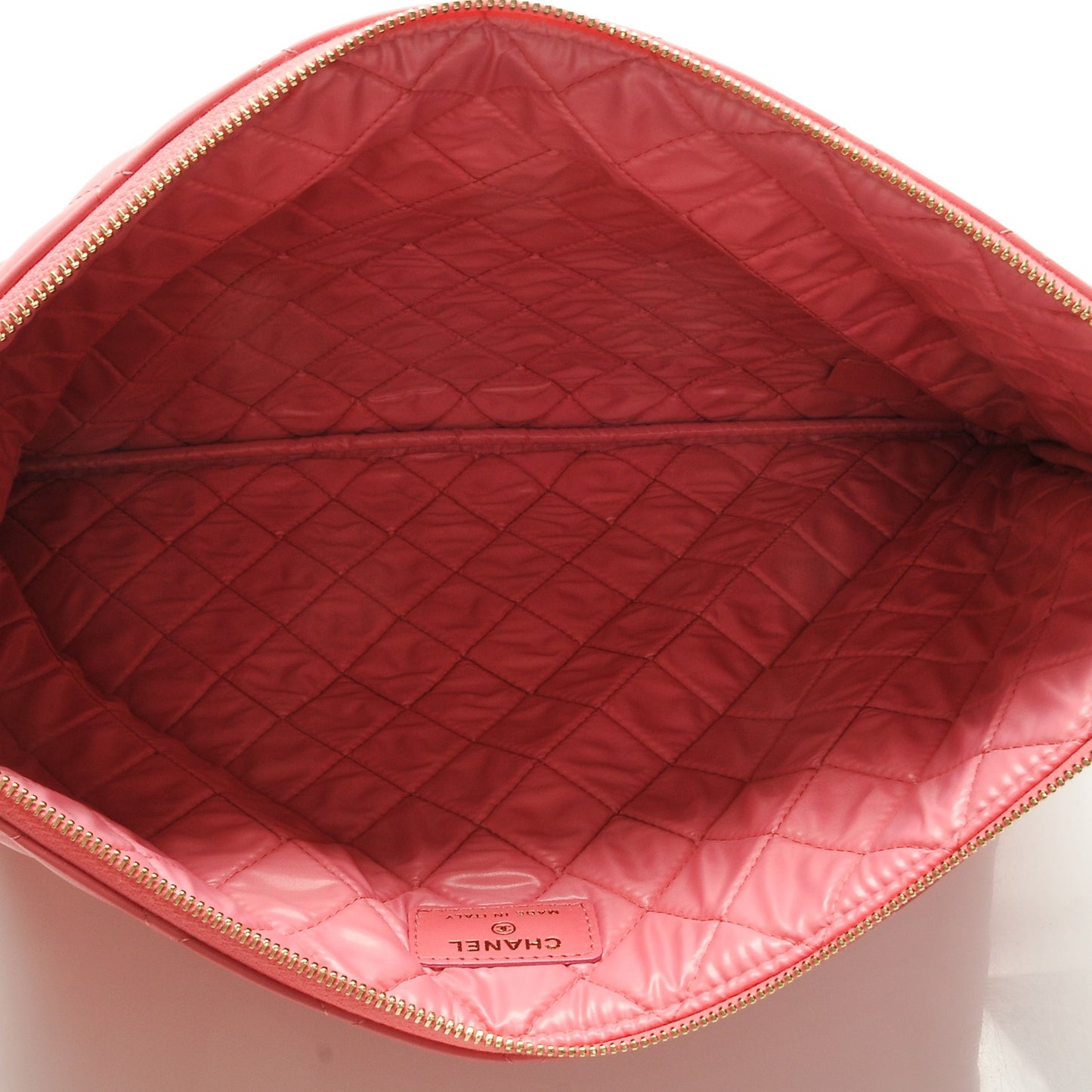Lambskin Quilted Large Casino Beauty CC Cosmetic Case Fuchsia