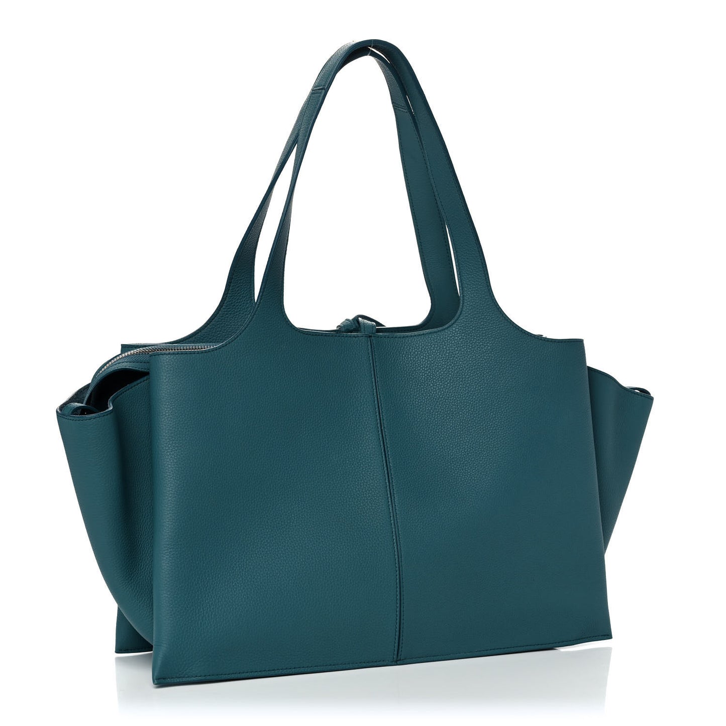 Baby Grained Calfskin Medium Tri-Fold Bag Ocean