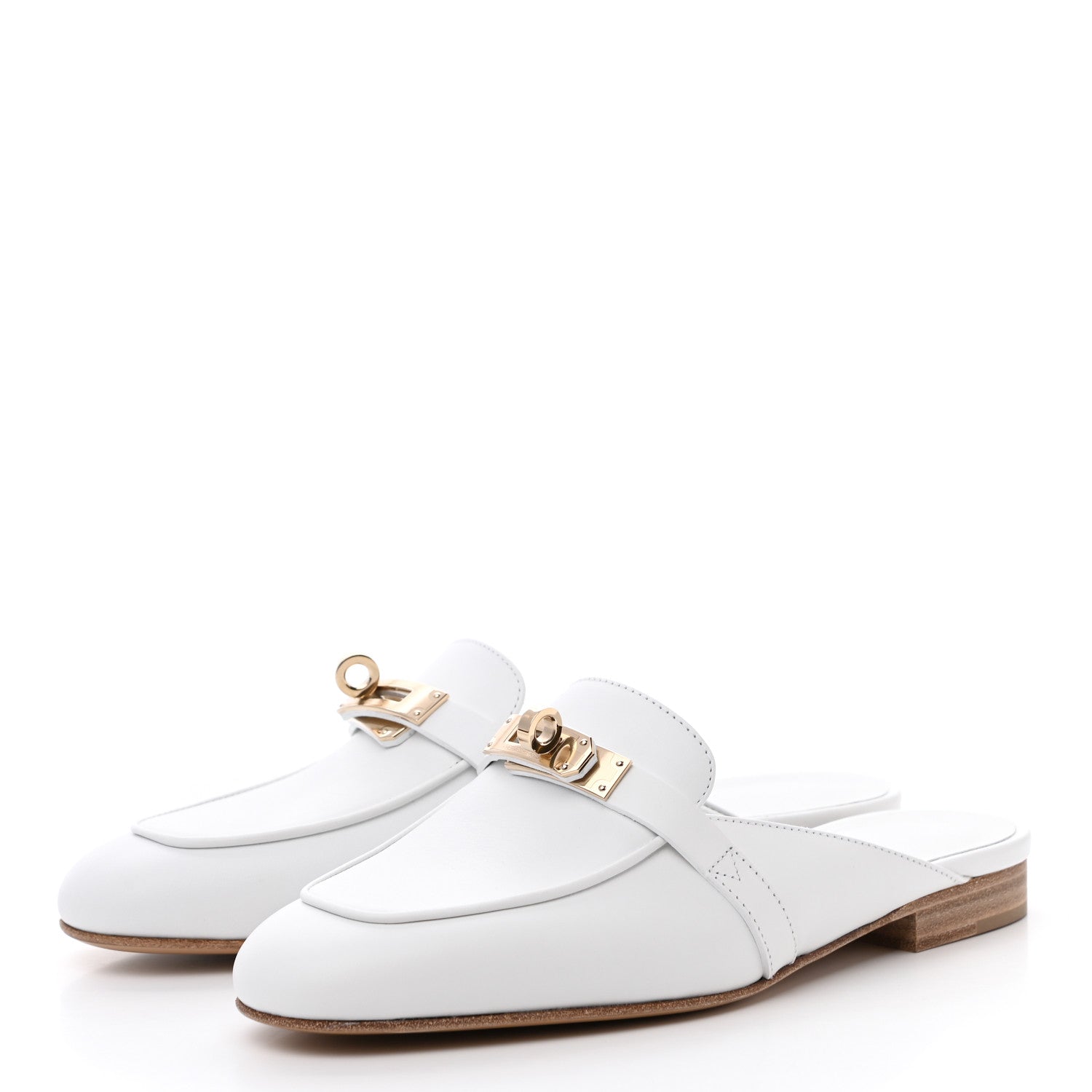 Hermes Calfskin Oz Mules 35 White 3 of 8