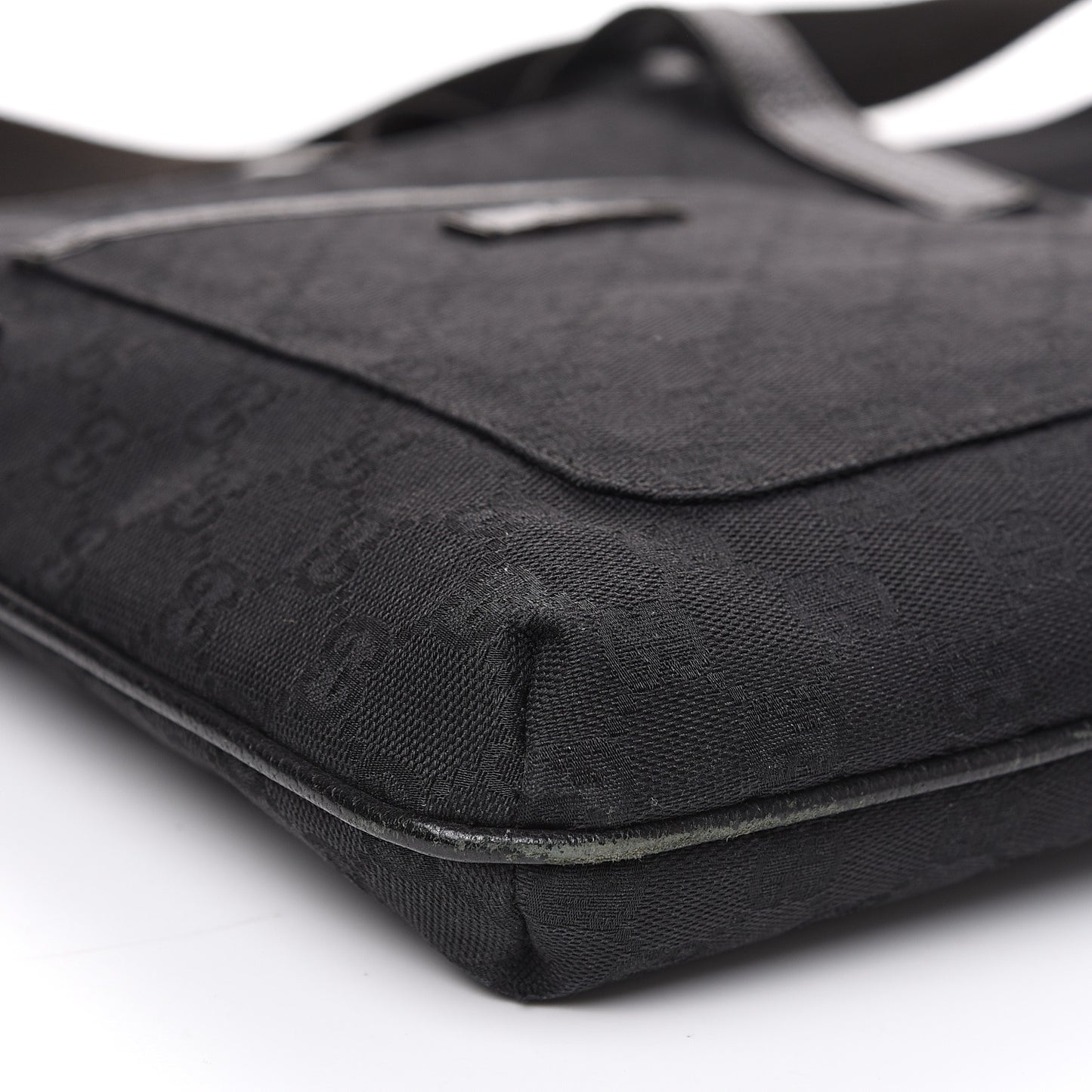 Monogram Flat Messenger Bag Black