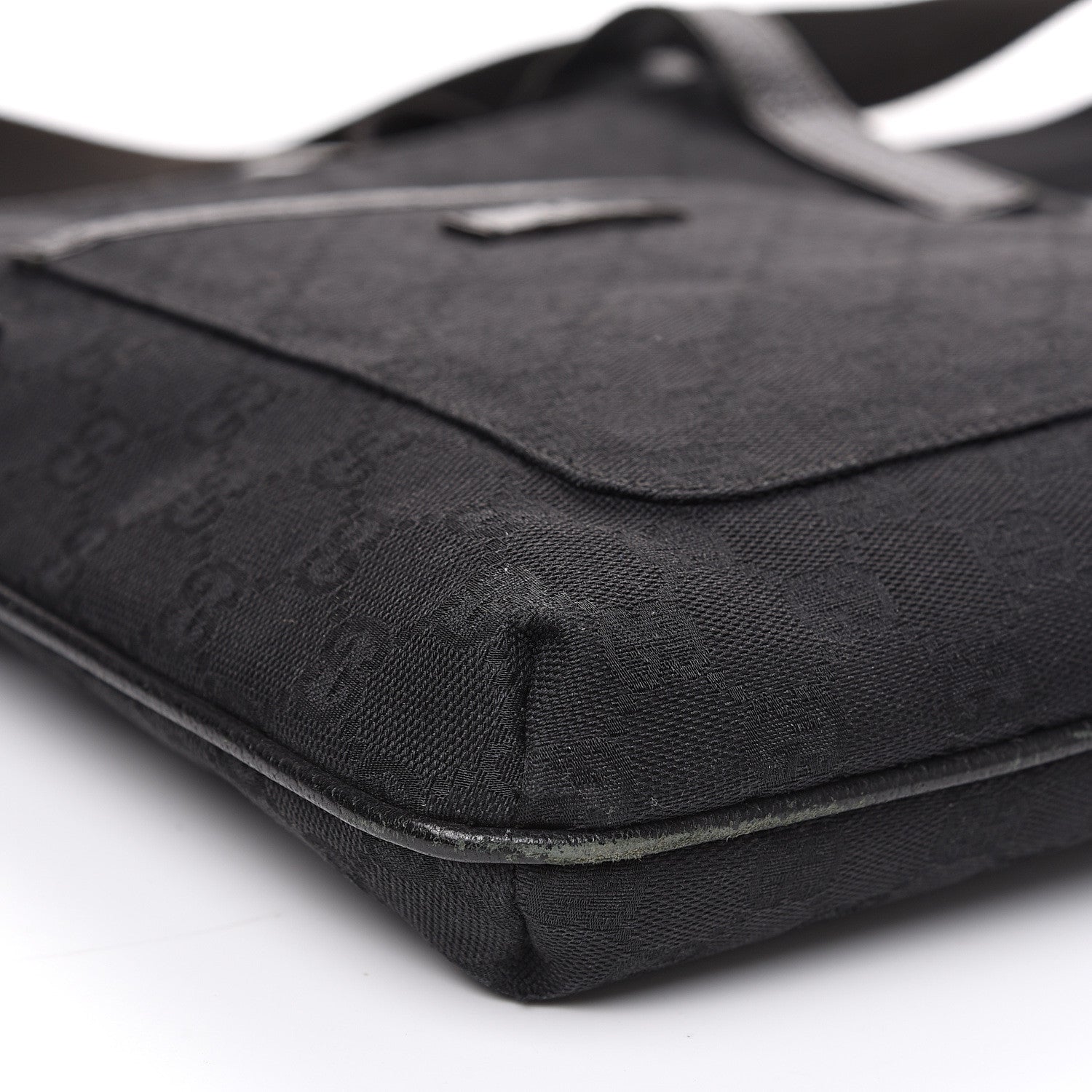 Gucci Monogram Flat Messenger Bag Black 9 of 10