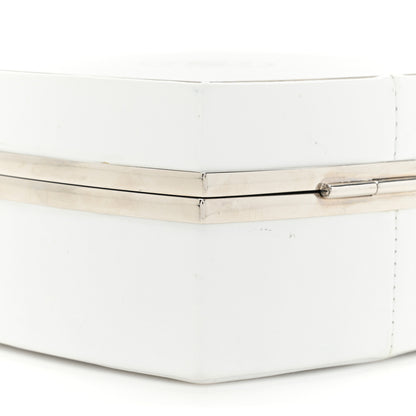 Chanel Patent Goatskin Quilted Make-Up Box Clutch With Chain White 12 of 18
