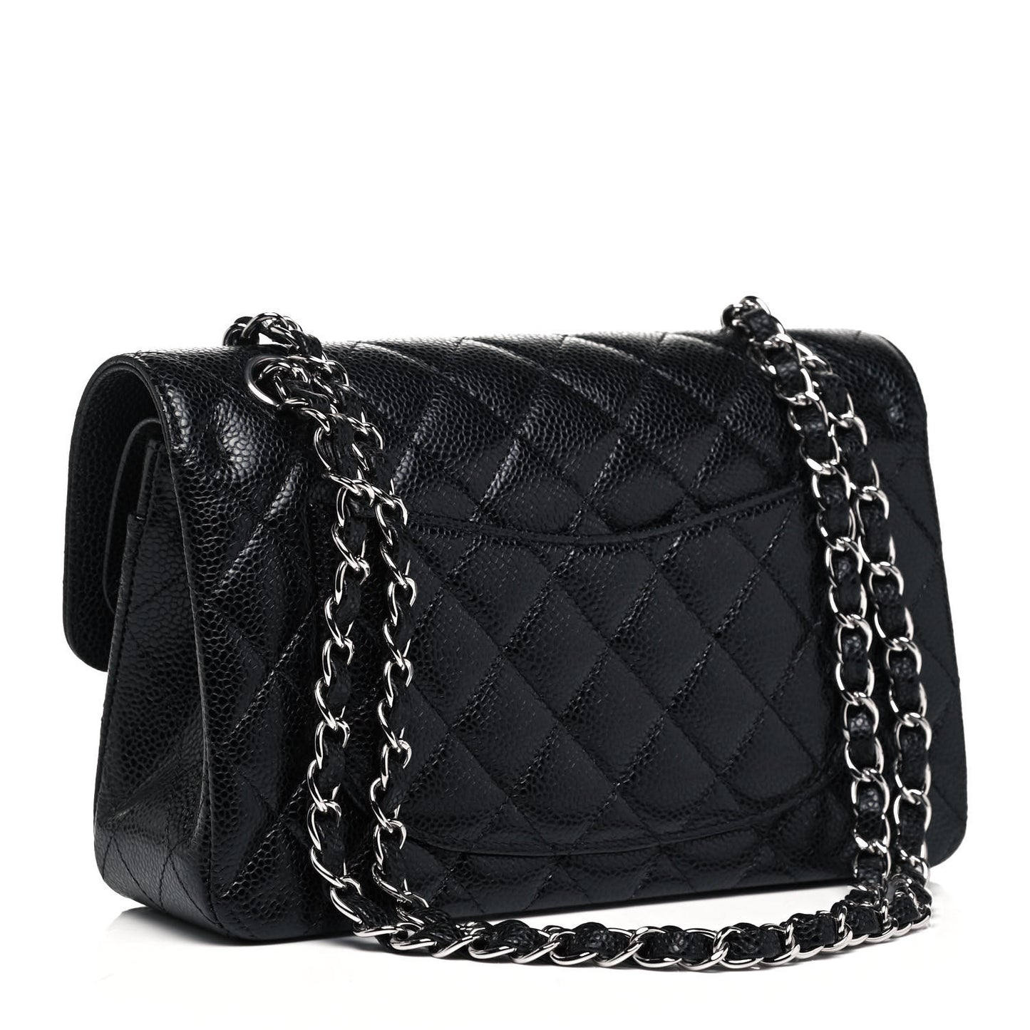 Caviar Quilted Small Double Flap Black