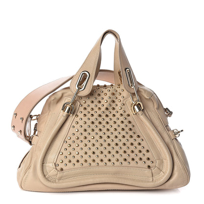 Chloe Calfskin Studded Medium Military Paraty Beige 1 of 14