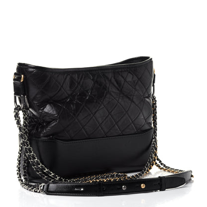 Chanel Aged Calfskin Quilted Medium Gabrielle Hobo Black 2 of 4