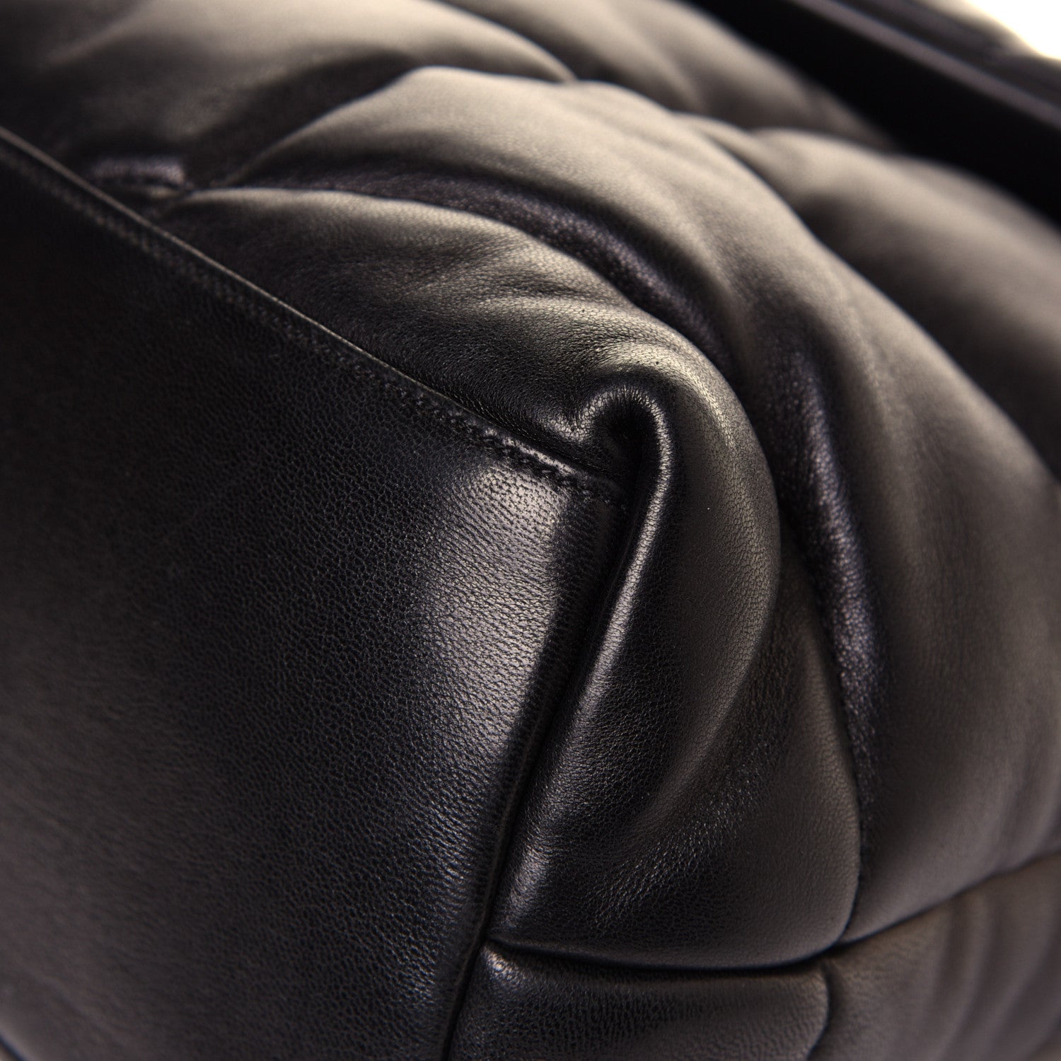 Saint Laurent Lambskin Quilted Medium Loulou Puffer Monogram Chain Satchel Black 9 of 12