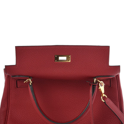 Hermes Togo Kelly Retourne 28 Rouge Grenat 9 of 37