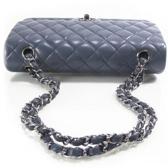 Lambskin Medium Double Flap Blue