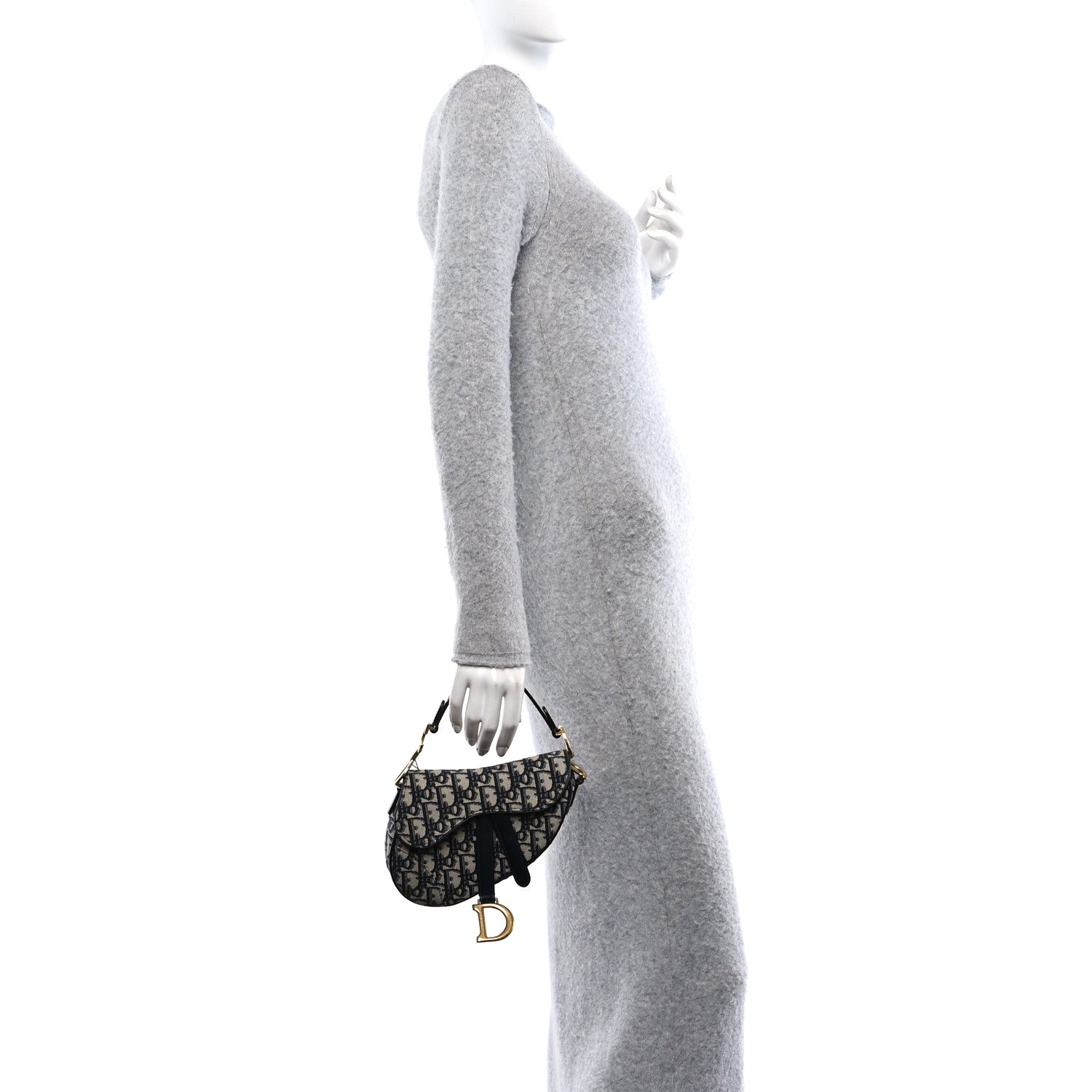 Christian Dior Oblique Mini Saddle Bag Blue 2 of 10